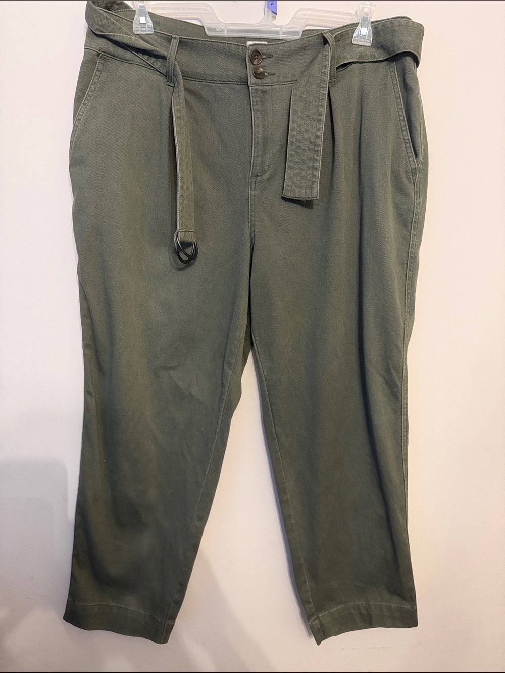 a new day Olive Green Belted Chinos